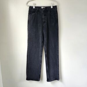 House Of CB Yara Black Vintage Fit High Waist Straight Jean Black Size Medium